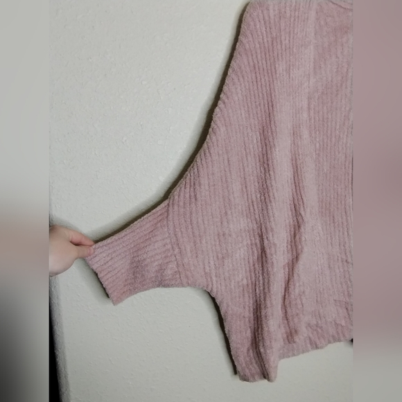 Barefoot Dreams CozyChic Lite Blush Pink Ribbed Knit Shrug Cardigan Sweater 2X - Picture 3 of 7